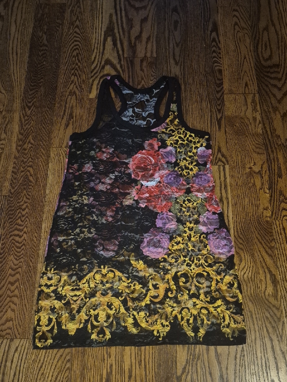 Floral Lace Racerback Dress Or Beach Cover-up
